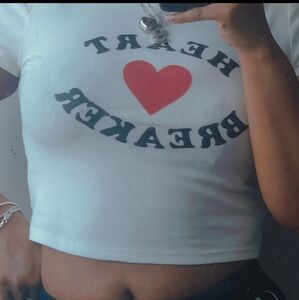 Heartbreaker White Crop Top